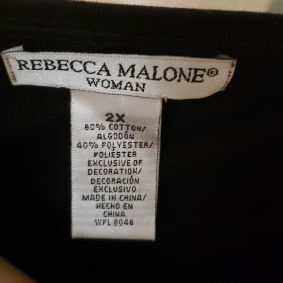 Black plus size embroidered summer top - Picture 6 of 6